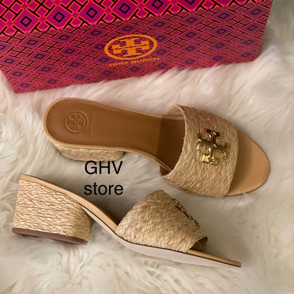 Tory Burch Everly raffia Block heel